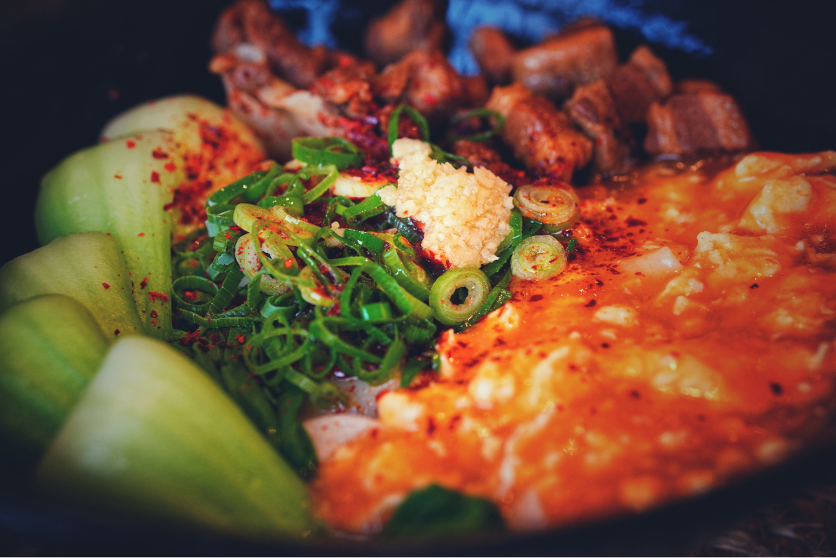 Chinese food with fresh ingredients